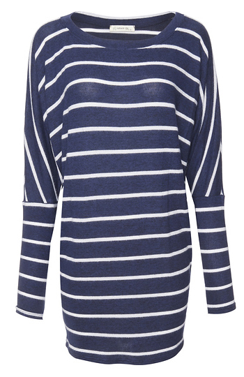 Striped Brushed Long Sleeve Top Slide 1