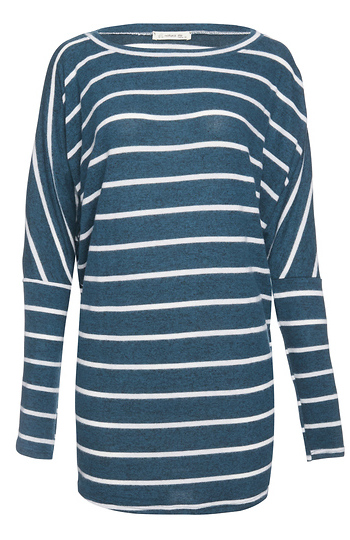 Striped Brushed Long Sleeve Top Slide 1