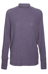 Mock Neck Brushed Ribbed Top Slide 1