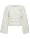 Pointelle Cropped Sweater