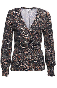 Veronica M Shirred V Neck Top Slide 1