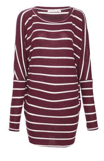 Striped Brushed Long Sleeve Top Slide 1