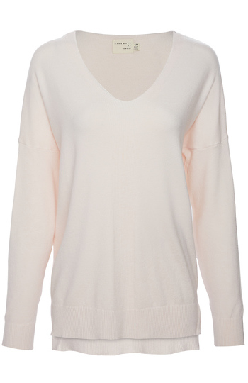 V Neck High Low Sweater Slide 1
