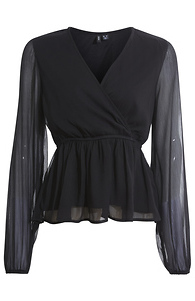 Surplice Peplum Blouse Slide 1