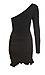 Long Sleeve One Shoulder Ruched Mini Dress Thumb 2