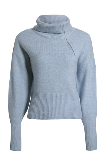 High Neck Half Zip Knit Slide 1