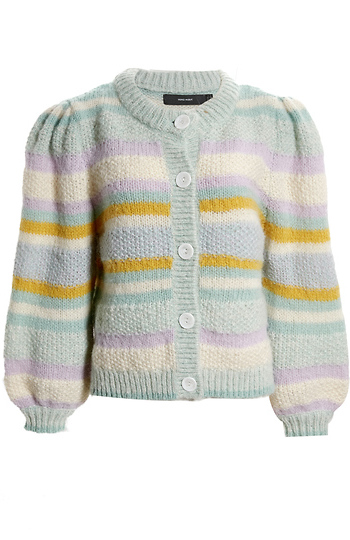 Multicolored Open Knit Cardigan Slide 1