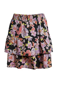 Floral Print Ruffled Mini Skirt Slide 1