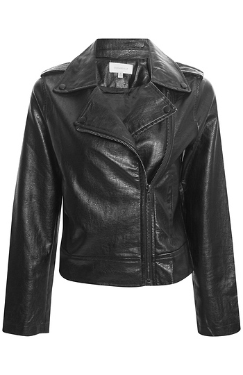 Vegan Leather Biker Jacket Slide 1