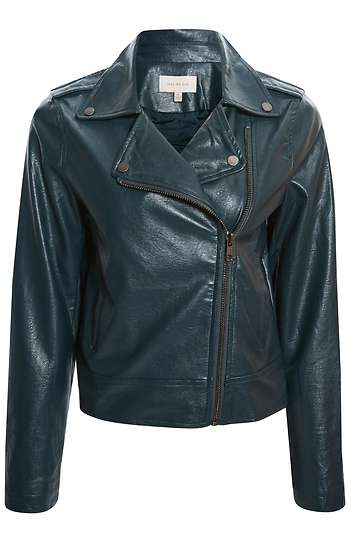 Skies Are Blue Vegan Leather Moto Biker Jacket Slide 1