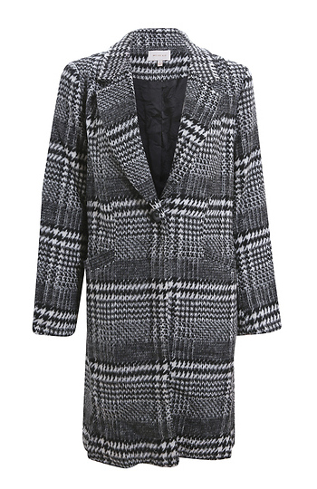 Single Button Plaid Coat Slide 1