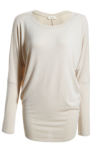 Boat Neck Long Sleeve Hacci Top Slide 1