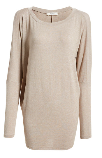 Boat Neck Long Sleeve Hacci Top Slide 1