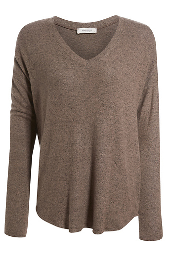 Via Brushed Dropped Shoulder Top Slide 1