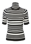 525 America Striped Mock Neck Top