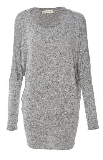 Boat Neck Long Sleeve Hacci Top Slide 1