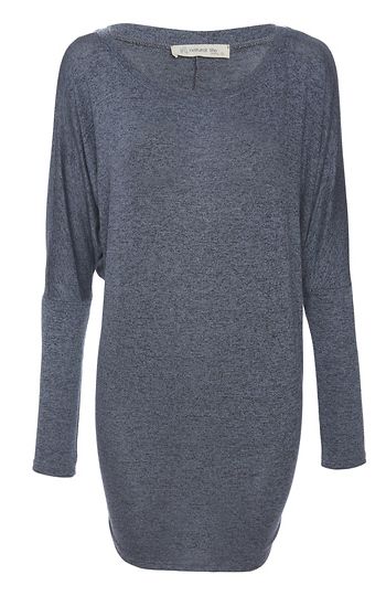 Boat Neck Long Sleeve Hacci Top Slide 1