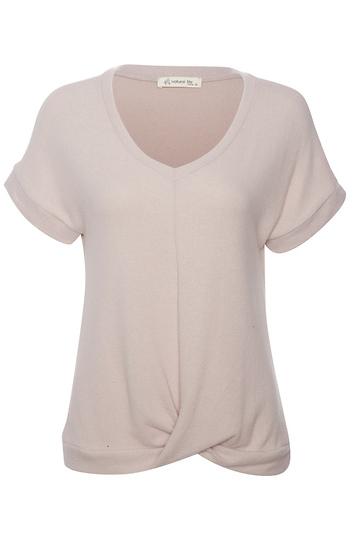 Front Knot Short Sleeve Top Slide 1
