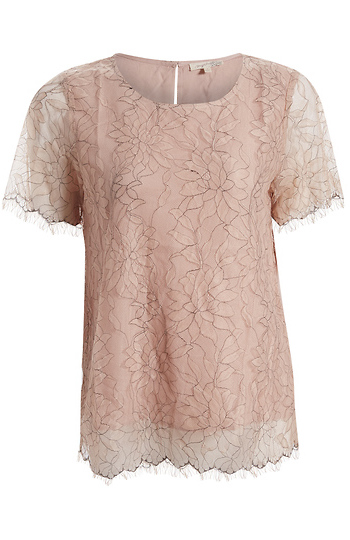 Lace Detail Short Sleeve Slide 1