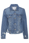 Denim Jacket with Raw Hem