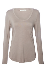 V-Neck Long Sleeve Top Slide 1