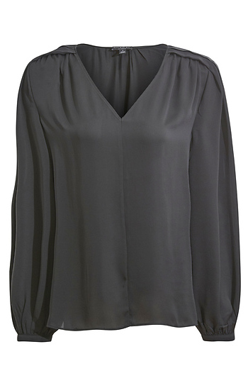 V-Neck Long Sleeve Blouse Slide 1