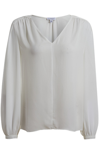 V-Neck Long Sleeve Blouse Slide 1
