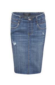 Liverpool Pull On Denim Pencil Skirt Slide 1