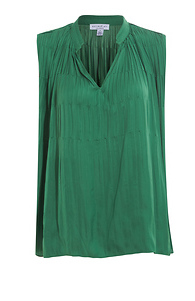 Split Neck Pleated Top Slide 1
