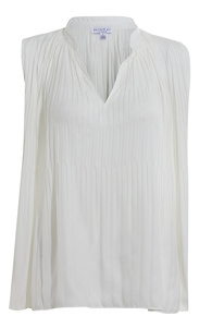 Split Neck Pleated Top Slide 1