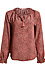 Split Neck Long Sleeve Printed Blouse Thumb 1