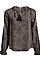 Split Neck Long Sleeve Printed Blouse Thumb 1