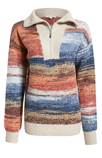 Abstract Half Zip Sweater Slide 1