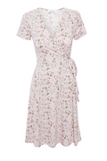 Surplice Waist Tie Ditsy Print Dress