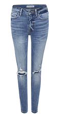 Mid Rise Distressed Denim
