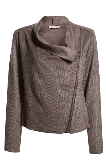 Draped Animal Print Jacket Slide 1