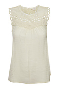 Crochet Neckline Sleeveless Top