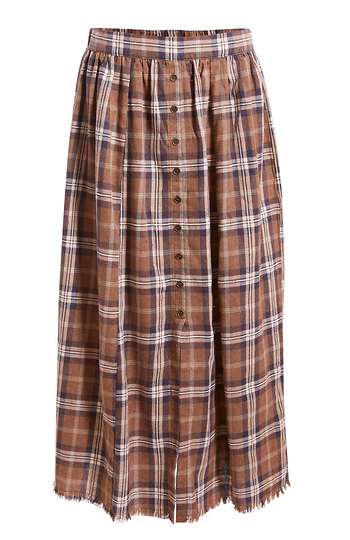 Plaid Button Down Skirt Slide 1