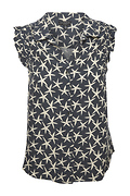 Star Print Ruffled Sleeve Top