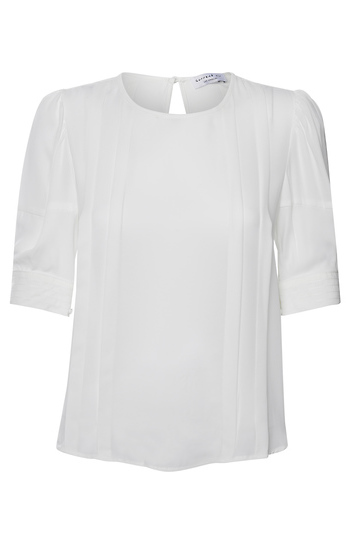 Short Sleeve Pleated Blouse Slide 1