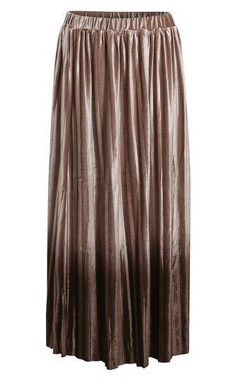 Pleated Ombre Velvet Midi Skirt Slide 1