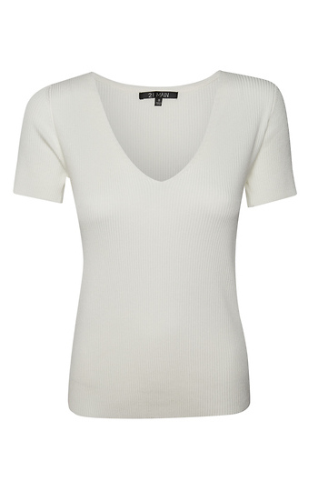 V Neck Fitted T-Shirt Slide 1