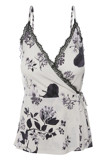 Printed Faux Wrap Cami Slide 1