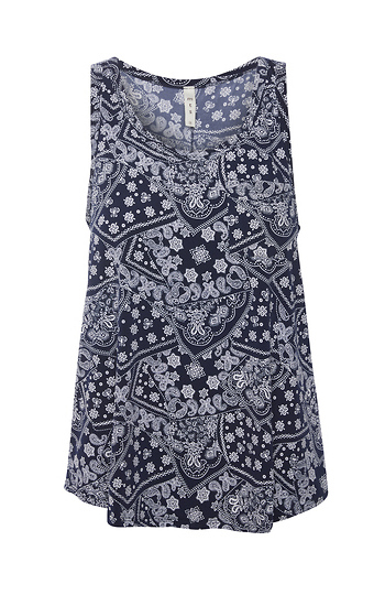 Scoop Neck Bandana Print Tank Slide 1