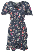 Flounce Sleeve Floral Print Dress