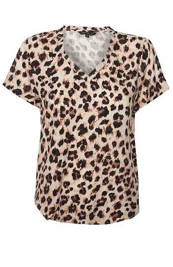 Velvet Heart V-Neck Leopard Print Tee Slide 1