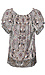 Democracy Smocked Neck Printed Peasant Top Thumb 2