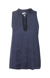 Veronica M Sleeveless Pleated Neck Top Slide 1