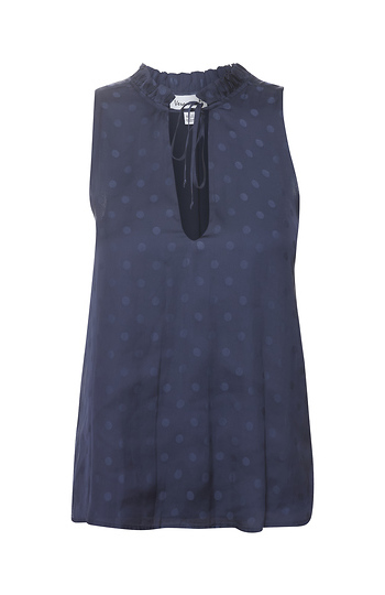 Veronica M Sleeveless Pleated Neck Top Slide 1