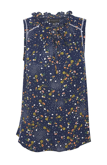 Sleeveless Split Neck Printed Tank Slide 1